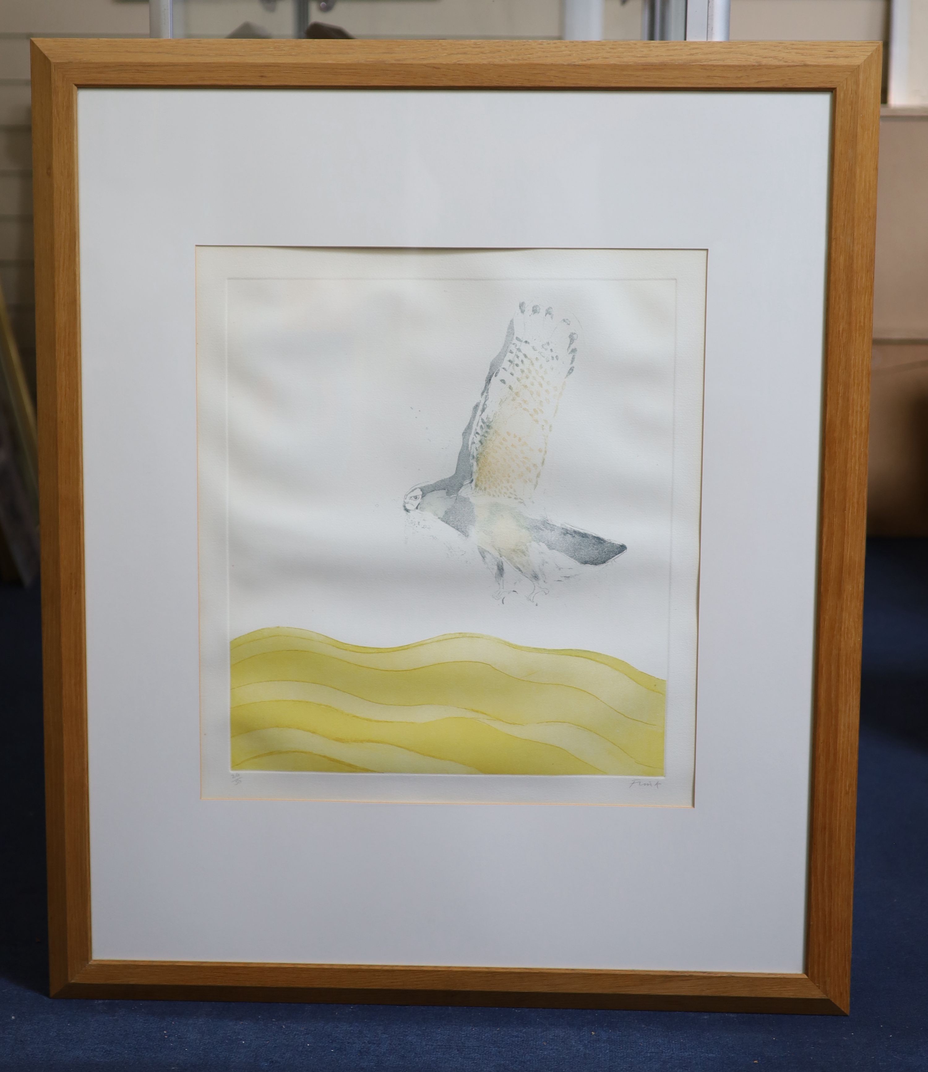 Dame Elisabeth Frink (1930-1993), Sparrow Hawk, etching and aquatint, 52 x 46cm.